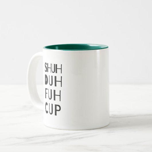 Funny Modern Minimalistic Bold Typografy Zweifarbige Tasse (Vorderseite Links)