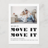 Funny Modern MOVE IT Einfaches Foto Moving Ankündigungspostkarte (Vorderseite)