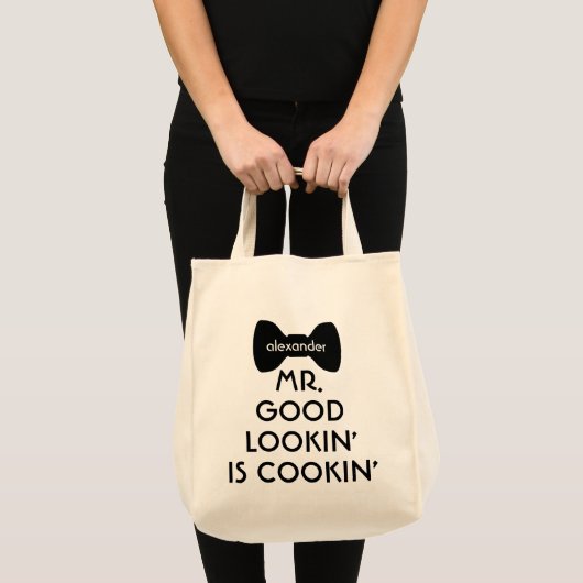 Funny Modern Mr Good Looking Bowtie Tragetasche (Vorderseite (Produkt))