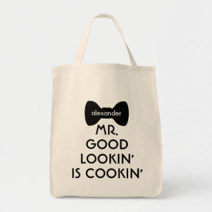 Funny Modern Mr. Good Looking Cooking Bowtie Tragetasche