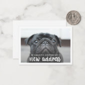 Funny Modern New Address Pet Dog Foto Mitteilungskarte (Vorderseite/Rückseite Beispiel)