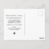 Funny Modern New Address Pet Dog Foto Postkarte (Rückseite)