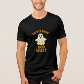 Funny Modern Niedlich Halloween Bootschild Ghost Tri-Blend Shirt (Vorderseite)
