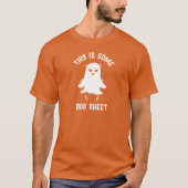 Funny Modern Niedlich Halloween Bootschild Orange T-Shirt (Vorderseite)