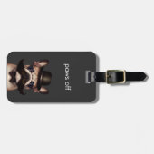 Funny Modern Paws Off French Bulldog Grau Gepäckanhänger (Vorderseite horizontal)