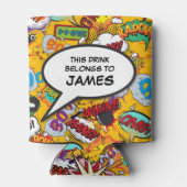 Funny Modern Personalisiert Comic Book Speech Bubb Dosenkühler (Rückseite)