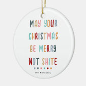 Funny Modern Personalisierte Weihnachtsgeschenke Keramik Ornament (Links)