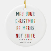 Funny Modern Personalisierte Weihnachtsgeschenke Keramik Ornament (Hinten)