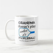 Funny Modern Pickleball Oma Custom Typografy Kaffeetasse (Links)