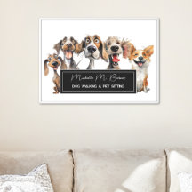 Funny Modern Puppy Dog Walker Pet Sitzen