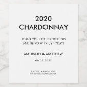 Funny Modern Schwarz-weiß Vielen Dank Party Weddin Weinetikett (Einzelnes Label)