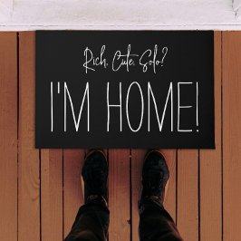 Funny Modern Script Zuhause Spaß Schwarzweiß- Fußmatte