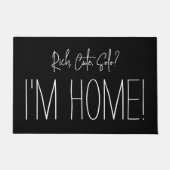 Funny Modern Script Zuhause Spaß Schwarzweiß- Fußmatte (Vorderseite)