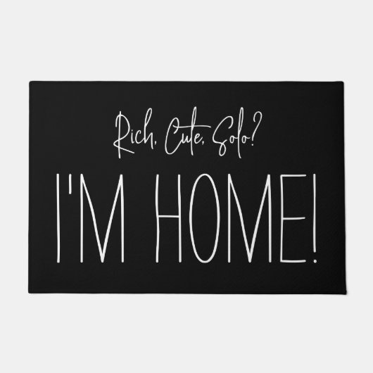 Funny Modern Script Zuhause Spaß Schwarzweiß- Fußmatte (Vorderseite)