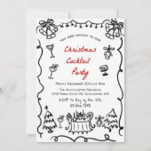 Funny Modern Simple Christmas Cocktail Party Einladung (Vorderseite)