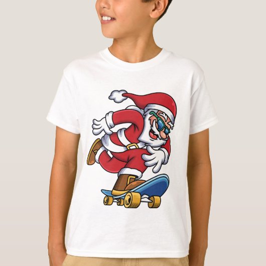 Funny Modern Skateboard Weihnachtsfeiertag T-Shirt (Vorderseite)