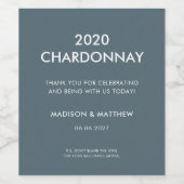 Funny Modern Slate Gray Danke Party Wedding Weinetikett (Einzelnes Label)