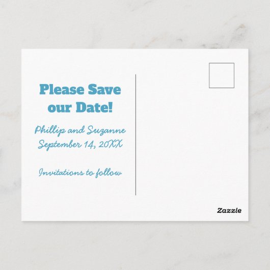 Funny Modern Typografy Ankündigung Datum freihalte Postkarte (Rückseite)