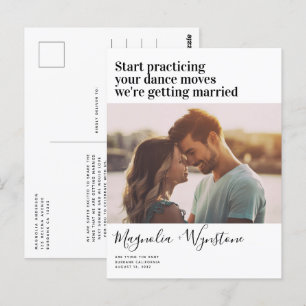 Funny Modern Typografy Foto Wedding Rettete The Da Postkarte