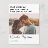 Funny Modern Typografy Foto Wedding Rettete The Da Postkarte (Vorderseite)
