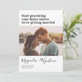 Funny Modern Typografy Foto Wedding Save The Date (Stehend Vorderseite)