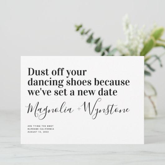 Funny Modern Typografy Wedding ändern das Datum Save The Date (Stehend Vorderseite)