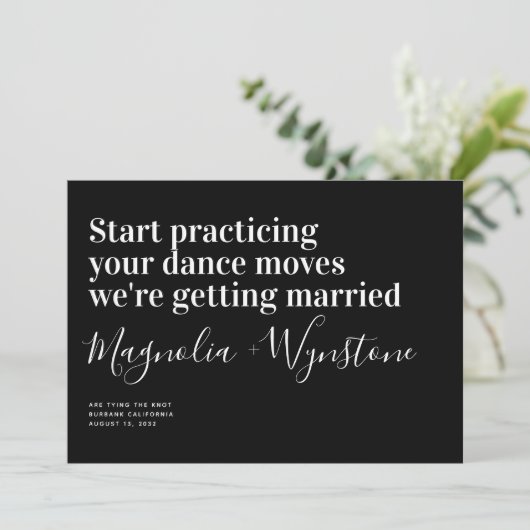 Funny Modern Typografy Wedding rettet das Datum Save The Date (Stehend Vorderseite)