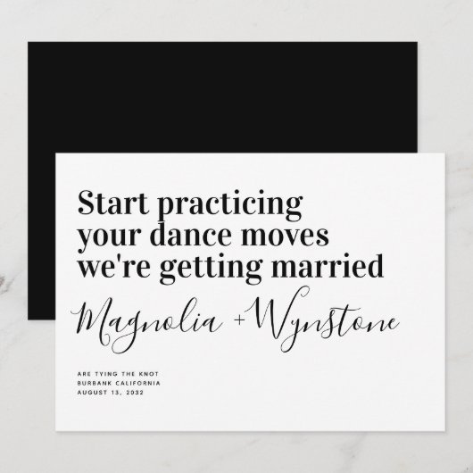 Funny Modern Typografy Wedding Save The Date (Vorne/Hinten)