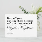 Funny Modern Typografy Wedding Save The Date (Stehend Vorderseite)