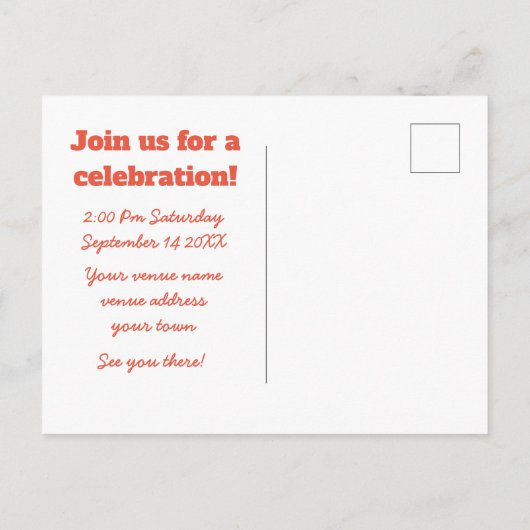 Funny Modern Typografy Wir haben die Ankündigung Postkarte (Rückseite)