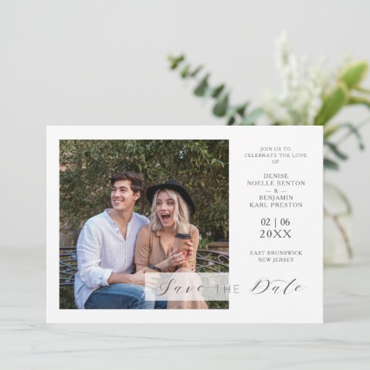 Funny Modern Typography Script Minimalist Wedding (Stehend Vorderseite)