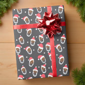 Funny Modern Weihnachtsmannmütze Family Pet Foto Geschenkpapier