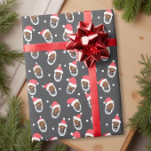 Funny Modern Weihnachtsmannmütze Family Pet Foto Geschenkpapier