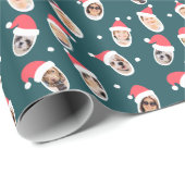 Funny Modern Weihnachtsmannmütze Neun Fotos Geschenkpapier (Rolleneckpunkt)