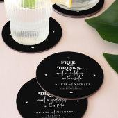 Funny moderne Getränke Hochzeit retten das Datum Untersetzer