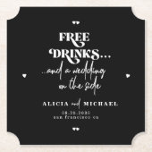 Funny moderne Getränke Hochzeit retten das Datum Untersetzer (Vorderseite)