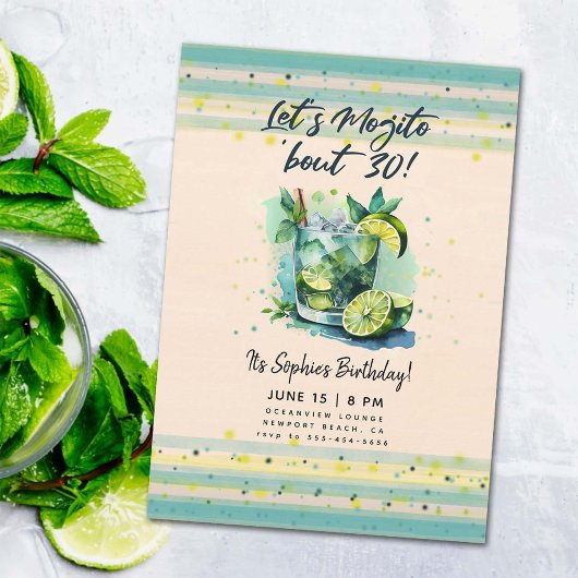 Funny Mojito über 30 Cocktails Stunde 30 Geburtsta Einladung