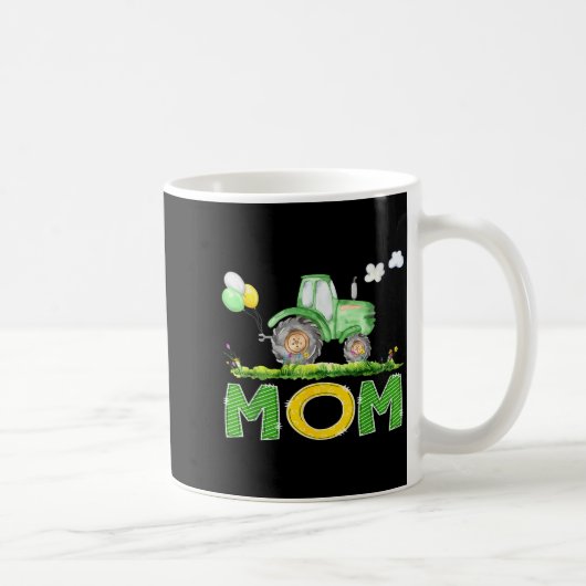 Funny Mom Birthday Boy Tractor Farm Truck Matching Kaffeetasse (Rechts)
