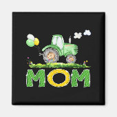 Funny Mom Birthday Boy Tractor Farm Truck Matching Magnet (Vorne)