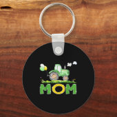Funny Mom Birthday Boy Tractor Farm Truck Matching Schlüsselanhänger (Vorderseite)