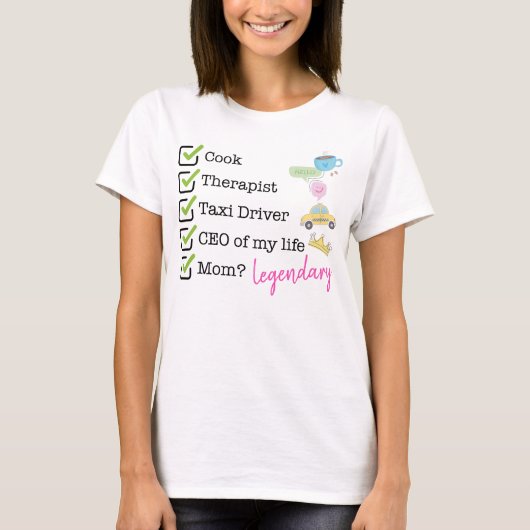Funny Mom Checklist T-Shirt (Vorderseite)
