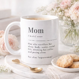 Funny Mom Definition Mug With Photo Grid Kaffeetasse
