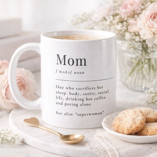 Funny Mom Definition Mug With Photo Grid Kaffeetasse