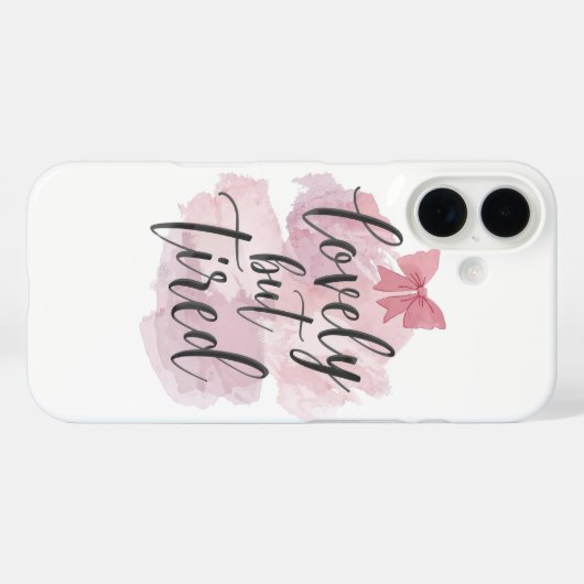 Funny Mom Life "Lovely But Tired" Saying Case-Mate iPhone Hülle (Rückseite (Horizontal))