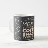Funny Mom Survival Mug 2026, exhausted mom mug Kaffeetasse (Vorderseite Links)
