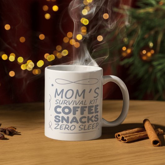 Funny Mom Survival Mug 2026, New Year Gift Kaffeetasse