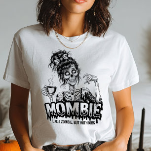 Funny Mombie Zombie Mama Kaffee Halloween Zitat T-Shirt