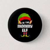 Funny Mommy Elf Matching Family Group Pj Christmas Button (Vorderseite)