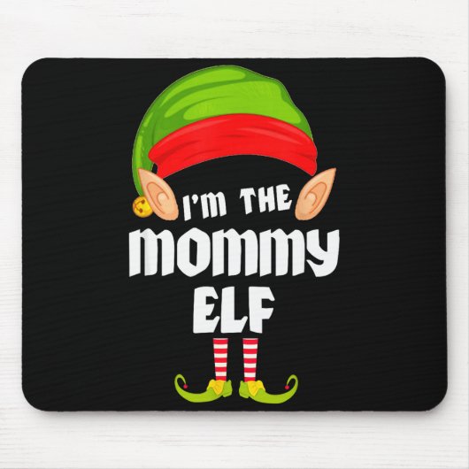 Funny Mommy Elf Matching Family Group Pj Christmas Mousepad (Vorne)