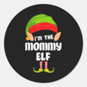 Funny Mommy Elf Matching Family Group Pj Christmas Runder Aufkleber (Vorderseite)